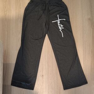 Women's Gray Lounge Pants with White Script